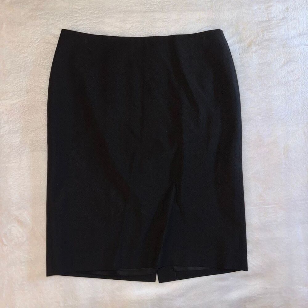 Talbots Petites Women’s Size 2P Wool Blend Straight Pencil Skirt Solid Black EUC